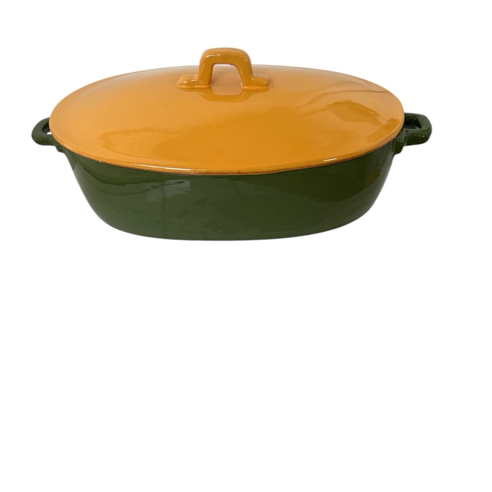 Vietri Green and Orange Ceramic Casserole Dish- New without Tags